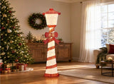 5FT Red & White Lighthouse with 110 Warm White LEDs, Fabric-Covered Christmas Light Decor, US Plug 17597569