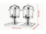 Dual 2.1 Gallon Beverage Dispenser, Stainless Steel Drink Dispenser with Spigot & Ice Chamber Tray, 36209197