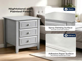 () Modern 3-Drawer Nightstand Spray-painted MDF 15.7*15.7*23.62in Grey 92566286
