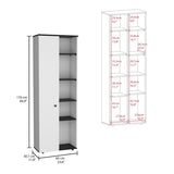 Hoyt Kitchen Pantry Storage Cabinet With and Five Interior and Exterior Shelves B070P173178