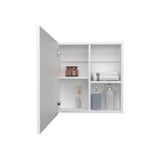 ZUN Duma 21.1" H x 19.7" W Mirror Medicine Cabinet, One door with Four interior Shelves for Bathroom, B070P242489