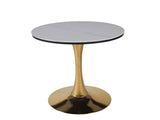 23.62"GOLDEN AND WHITE Tulip Table Mid-century Dining Table for 2-4 people With Round cremic Table W234P540492