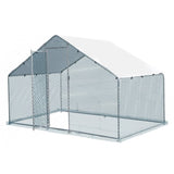 ZUN 6.5 x 10 ft Large Metal Chicken Coop, Walk-in Poultry Cage Chicken Hen Run House with Waterproof 45917111