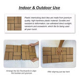 Wood Plastic Composite Deck Tiles Set of 20pcs, Composite Decking Resist Rust, Water, Weather, 04314499