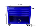 4 DRAWERS MULTIFUNCTIONAL TOOL CART WITH WHEELS-BLUE W110280933