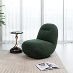 ZUN Luxury Modern Swivel Accent Chair, Tight Back Ice Flower Velvet Sofa Chair, Minimalist Style Comfy W2664P256537