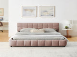 Queen Size Upholstered Bed ,comfortable upholstered bed frame, Chenille fabric, with headboard and W487P235284