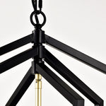 ZUN 12-Light Lantern Tired Farmhouse Ceiling Hanging Light Black Chandelier Metal Modern Pendant Light W1592P209900