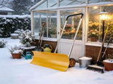 Snow Pusher with Wheels 37 Inch Extra Wide Snow Shovel Ergonomic Adjustable Handle Yellow 55365095