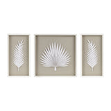 Framed Rice Paper Palm Leaves 3-piece Shadowbox Wall Decor Set B03598810