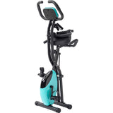 ZUN Folding Exercise Bike, Fitness Upright Recumbent with 16-Level Adjustable Resistance, Arm Bands 41747024