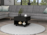 Babel Lift Top Coffee Table 15.3" H, Casters, One Shelf, Black, Living Room B097P407605