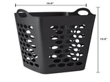 (3 pack) Flexible Square Laundry Hamper, Black Plastic 96577060