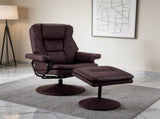 Swivel Cat Scratch Leather Recliner with Ottoman Chair Modern Armchair Ergonomic Push Manual W1622P460958