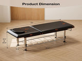 Professional Stationary Massage Table Height Adjustable, 550lbs Heavy Duty Wide Exam Bed for 78974989