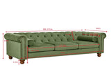 PHOYAL Large Sofa, Velvet Sofa Three-seat Sofa Classic Tufted Chesterfield Settee Sofa Modern 3 W1708141950