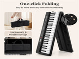 88-Key Semi-Weighted Foldable Digital Piano, 128.2722.865.08 cm Light-Up Keys Keyboard with 3 15404753