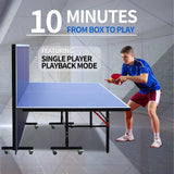 8ft Mid-Size Tennis Foldable & Portable Ping Pong Set for Indoor Games with Net, 2 29610371
