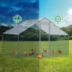 ZUN 6.5 x 10 ft Large Metal Chicken Coop, Walk-in Poultry Cage Chicken Hen Run House with Waterproof 45917111