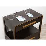 ZUN 2 Drawers Nightstand with Shelf in Smoked Peppercorn Finish B016P255632