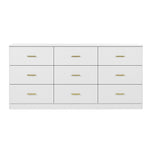 ZUN Modern White 9-Drawer Dresser for Bedroom - Ample Storage Wide Chest of Drawers, Sturdy & Safe W1785136033