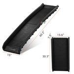 ZUN 63 inch Folding Dog Ramp, Portable Lightweight Pet Ramp for Cars, Trucks and SUVs 81656468