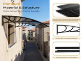 Awning for Door Entrance with Drainage Sink, 40x40 Inch Window Canopy Exterior, UV Rain Snow 03276454