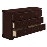 ZUN Classic Traditional 1pc Dresser of 6 Drawers Cherry Finish Bedroom Wooden Storage Furniture B011P233724