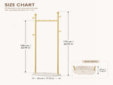 Clothing Rack, Golden Metal Freestanding Heavy Duty Clothes Rack with Marble Pattern Sintered Stone 04321713