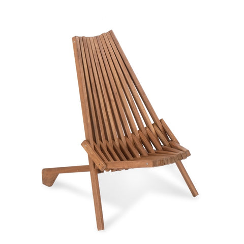 ZUN Wood Folding Chair for Outdoor, Low Profile Acacia Wood Lounge Chair for Balcony Porch Backyard 94352873