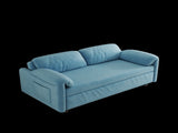 Sofa Showcase 54" Velvet Blue Sofa Bed A Dual-Purpose Living Room Gem with a Retractable Bed W3371P302132