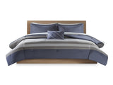 Queen Striped Comforter Set with Bed Sheets B03595909