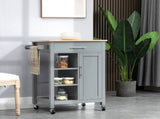 Compact Kitchen Island Cart on Wheels, Rolling Utility Trolley Cart Grey-AS 74493128