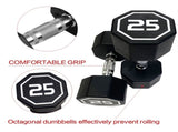 Premium Octagonal Dumbbells, Large Numbers Hard Chrome Plated Handle Dumbbells to Assist with 89610946