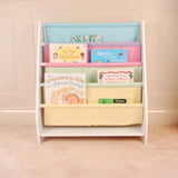 Kids Funnel Charlie White Kids Wooden Canvas Sling Magazine Bookcase B05367929