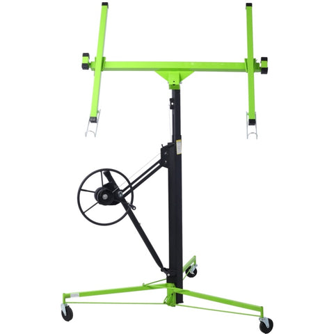 ZUN Drywall Lift Panel 11' Lift Drywall Panel Hoist Jack Lifter,GREEN+BLACK W465121421