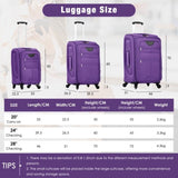 Softside Luggage Expandable 3 Piece Set Suitcase with Duffel Bag Upright Spinner Softshell N732P201004I
