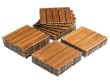 27pcs Wood Interlocking Deck Tiles 11.8"x11.8", Waterproof Flooring Tiles for Indoor and Outdoor, 26135627