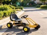 Yellow 4-Wheel Kids Pedal Go Kart Adjustable Seat, Hand Brake Safety System, for 3-6 Years Old 54358888
