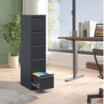 ZUN 5 Drawer Metal Vertical File Cabinet with Lock Office Home Steel Vertical File Cabinet for A4 85799487