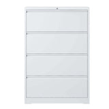 ZUN Lateral File Cabinet 4 Drawer, White Filing Cabinet with Lock, Lockable File Cabinet for Home 05208555