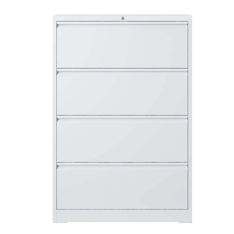 ZUN Lateral File Cabinet 4 Drawer, White Filing Cabinet with Lock, Lockable File Cabinet for Home 05208555