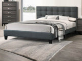 Modern 1pc Eastern king Size Bed Charcoal Polyfiber Tufted Headboard Platform Bedframe Bedroom B011P243660