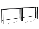 2 Pack 39.4" Narrow Console Sofa Table with Power Outlets and USB Ports, Long 49566916