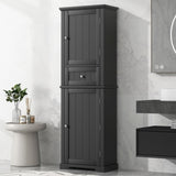 ZUN Tall Bathroom Storage Cabinet, Freestanding Storage Cabinet with Drawer and Adjustable Shelf, MDF WF312727AAB