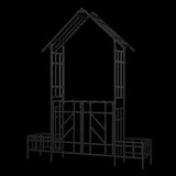 Metal Garden Arch with Gate with planter W80.71*H97.24 Climbing Plants Support Rose Arch Outdoor 97052596