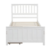Twin size Platform Bed with Two Drawers, White WF195105AAK