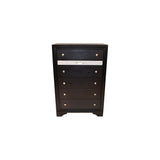 Matrix Traditional Style 5 Drawer Chest made with Wood in Black 808857772084