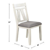Set of 2 Dining Chairs with Upholstered Seat, Grey and White B016P226062