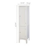 Tall Narrow Tower Cabinet with 2 Shutter Doors 5 Tier Shelves for Bathroom, Kitchen ,Living Room 25815711